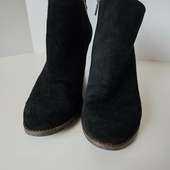Lucky Brand Yakeena Black Suede Ankle Wedge Bootie - Picture 5 of 14